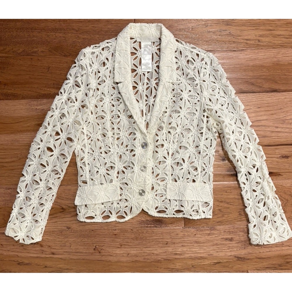 Anne Fontaine White Cotton Gordes Eyelet Broderie Anglaise Top Size 40 US 8